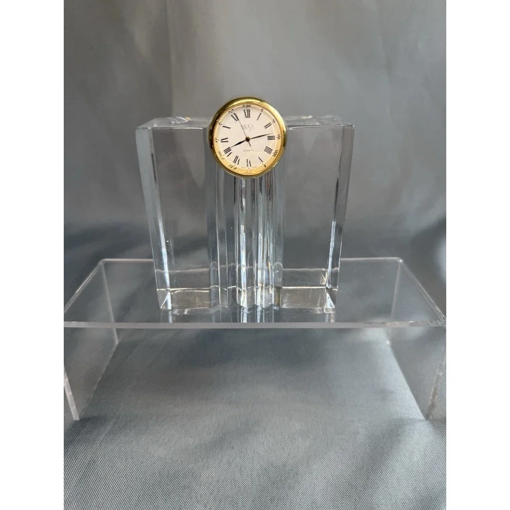 Mikasa Vintage Crystal Clock  Austria Crystal Made in Germany Sleek‎ Classic